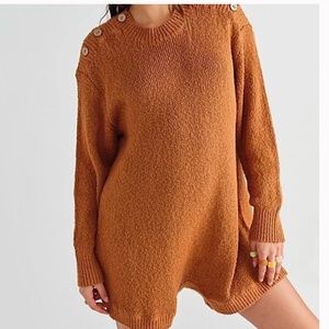 NWT Free People Beach Anthropologie Sweater Romper XS Rust
